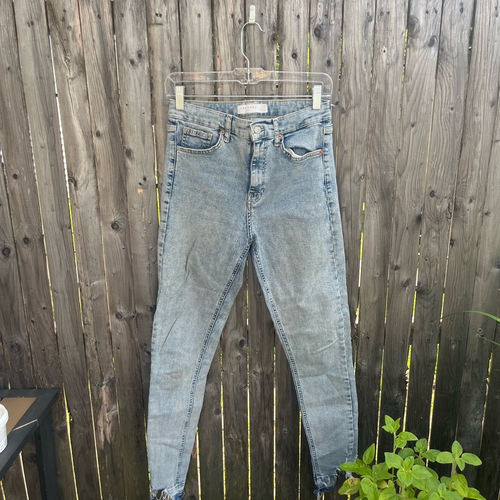 Topshop Blue Skinny Jeans with Stretch